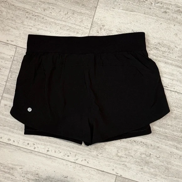 Lululemon Speed Up Shorts Black Size 10 Athletic Running Gym Lightweight - Picture 2 of 5
